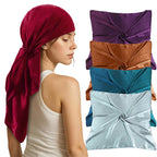 New Amazon Satin Square Scarf, Imitation Silk Pure Color Head Scarf, Ethnic Style Turban Hat Jdwj-28B