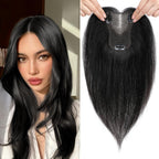 Hair Toppers for Women Real Human Hair 360° No Bangs Upgrade Lace Base Human Hair Toppers