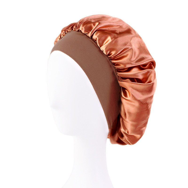 Satin Nightcap Wide-brimmed Hair Band Round Hat Tape Hat Beauty Salon Home Hat TJM-301