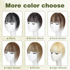 Clip in Bangs 100% Human Hair Toppers 360°3D Hair Pieces Clip On Air Bangs Extensions