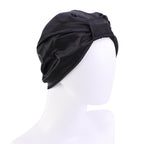 Cross-Border Hat Double-Layer Imitation Silk Nightcap Contrasting Color Knotted Turban Hat Washing and Chemical Clothing Factory Direct Sale