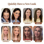 Hair Toppers for Women Real Human Hair 150% Density Clip In Topper Hairpieces 10 × 12CM Swiss Base Wiglet Top Hair Pieces for Women with Thinning Hair（12Inch,1B#）