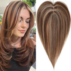 Hair Toppers for Women Real Human Hair 360° No Bangs Upgrade Lace Base Human Hair Toppers