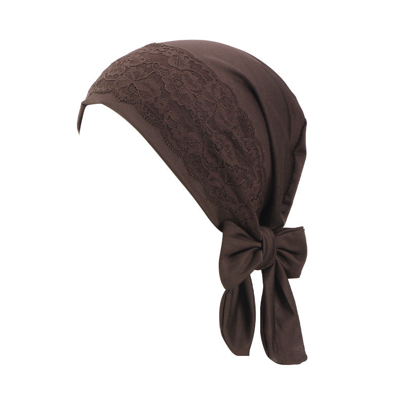 New source lace hat edge elastic ribbon headscarf cap, toe cap, base cap, chemotherapy cap