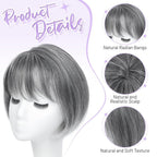 Human Hair Pieces Short Bob Hair Toppers with Bangs Side Part Hair