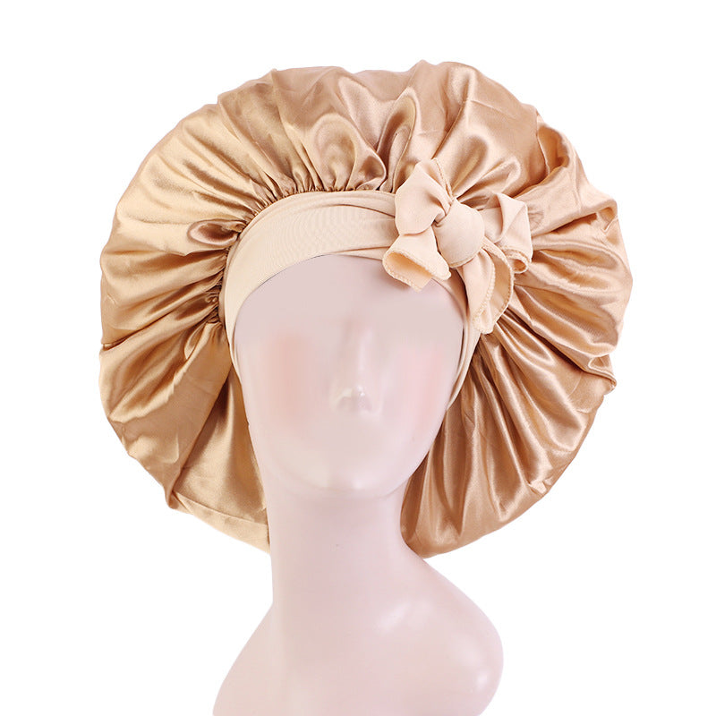 Oversized round hat elastic wide-brimmed ribbon colored nightcap headscarf hat cross-border e-commerce supply TJM-301-3