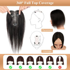 Hair Toppers for Women Real Human Hair Salt and Pepper Grey Human Hair Toppers 10 inch Dark Grey