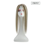 Hair Topper  5"*5" Base Real Human Hair Highlight Blonde Wigs Hair Piece