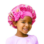 Cross-border Children's Hat Color Printed Nightcap Baby's Ribbon Tape Hat Shower Cap JDKB-21C