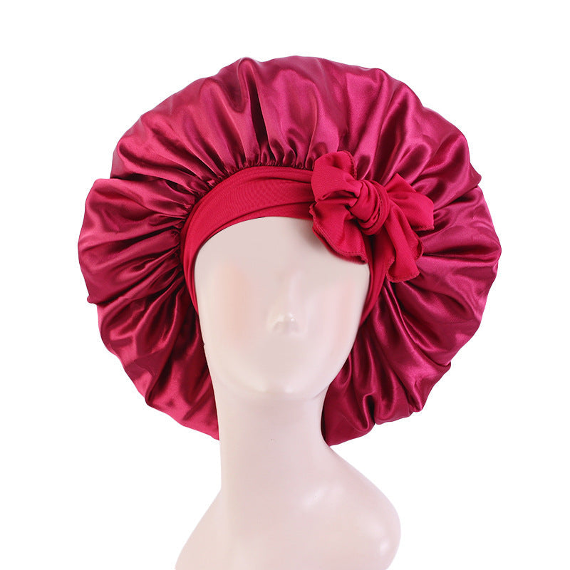 Oversized round hat elastic wide-brimmed ribbon colored nightcap headscarf hat cross-border e-commerce supply TJM-301-3