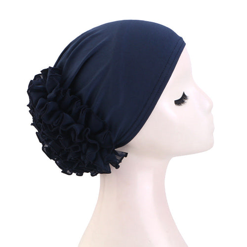 Amazon Cross-Border Hat Chiffon Large Floral Headscarf Hat Hair Loss Cap Head Wrap Postpartum Hat Jdt-504