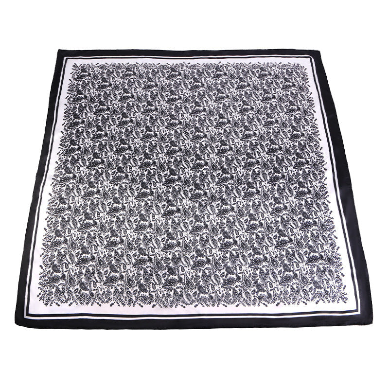 Amazon Women's Satin Square Scarf Imitation Silk Printed Head Scarf Silk Scarf Turban Hat Jdwj-28A