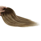 Virgin Hair Topper Medium Base Balayage Brown Mixed Blonde Wigs Hair Piece