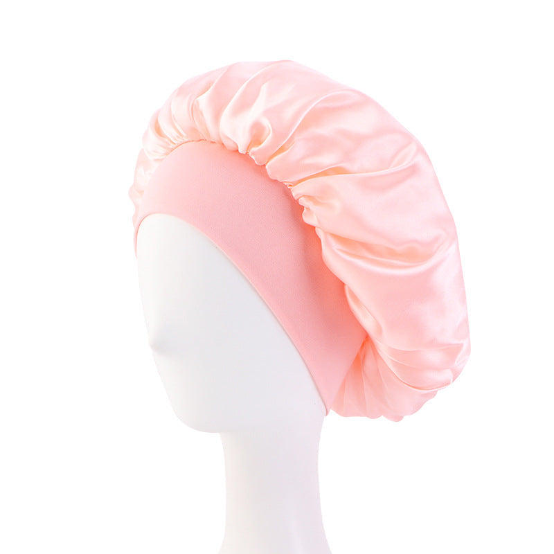 Satin Nightcap Wide-brimmed Hair Band Round Hat Tape Hat Beauty Salon Home Hat TJM-301