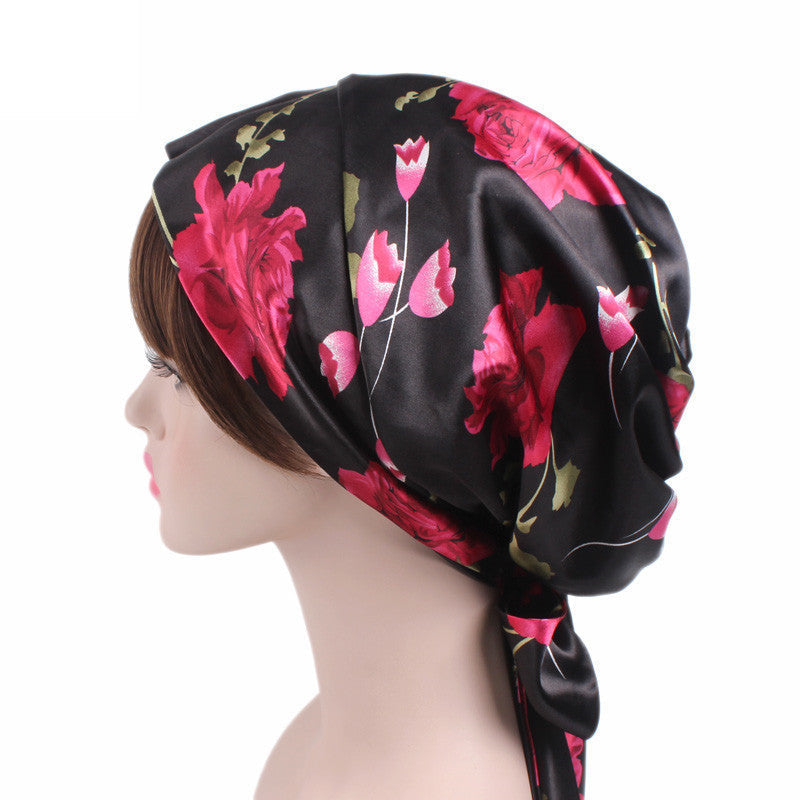 New Color Ding Hood Women's Printed Tie Tape Hat Pastoral Style Ribbon Braid Hat TJM-226