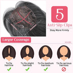 Short Layered Hair Topper with Bangs for Women with Thinning Hair 14 Inch 100% Human Hair Wigs Piece