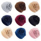 Cross-border new cotton flower elastic turf cap pullover cap moon cap chemotherapy cap JDT-417B