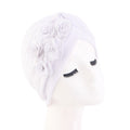 Rose accessories pleated headscarf cap thickened Indian hat ethnic style pullover cap JDT-16D