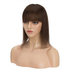 Human Hair Toppers For Women 100% Remy Topper With/Without Bangs 13*15CM Silk Base Clip In Topper 14inch - Blonde