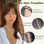 Clip in Bangs 100% Human Hair Toppers 360°3D Hair Pieces Clip On Air Bangs Extensions