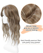 20Inch Wavy Hair Topper for Women Add Volume&Cover Thinning Hair with Natural Looking Hair Piece