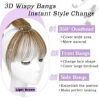 Clip in Bangs 100% Human Hair Toppers 360°3D Hair Pieces Clip On Air Bangs Extensions