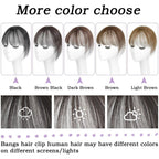 Clip in Bangs 100% Human Hair Toppers 360°3D Hair Pieces Clip On Air Bangs Extensions