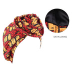 European and American Trendy Satin-Lined Turban Hat, Floral Hat, Amazon Headwrap Hat