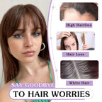Clip in Bangs 100% Human Hair Toppers 360°3D Hair Pieces Clip On Air Bangs Extensions