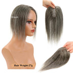 Hair Toppers for Women Gray Hair Toppers for Women 100% Remy Human Hair Grey Hair Toppers for Women with Thinning Hair Clip in Hair Toppers Short Hair Pieces for Women Real Hair Toppers Grey