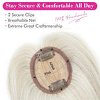 Hair Toppers Real Human Hair 10 inch with Bangs for Women Thinning Hair Dark Grey