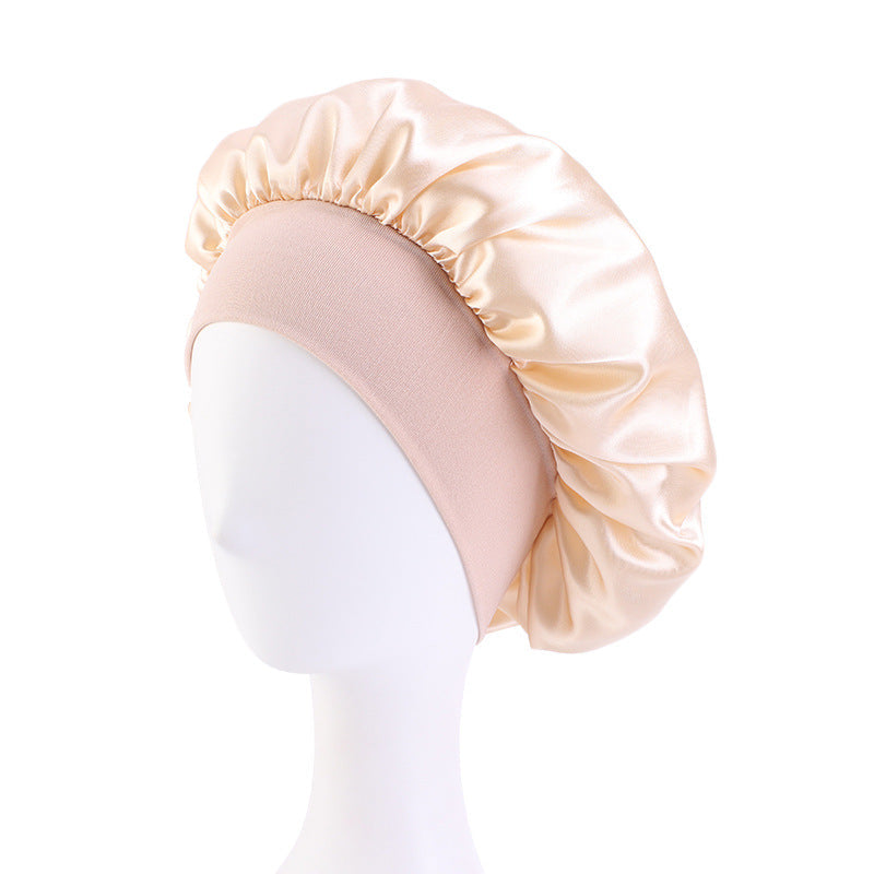 Satin Nightcap Wide-brimmed Hair Band Round Hat Tape Hat Beauty Salon Home Hat TJM-301