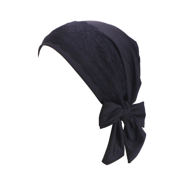 New source lace hat edge elastic ribbon headscarf cap, toe cap, base cap, chemotherapy cap