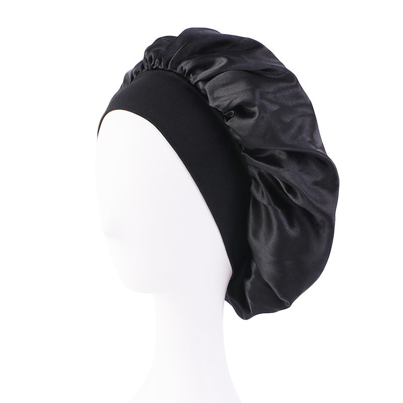 Satin Nightcap Wide-brimmed Hair Band Round Hat Tape Hat Beauty Salon Home Hat TJM-301