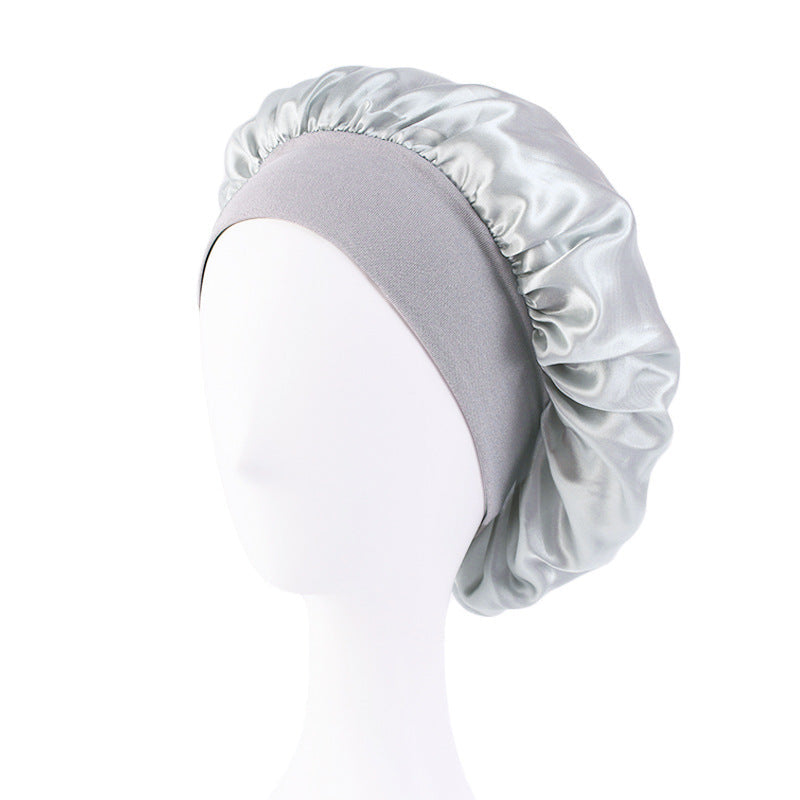 Satin Nightcap Wide-brimmed Hair Band Round Hat Tape Hat Beauty Salon Home Hat TJM-301