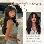 Hair Toppers for Women Real Human Hair Bangs Hair Clip French Fake Clip in Bangs Hair Pieces