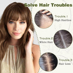 Clip in Bangs 100% Human Hair Toppers 360°3D Hair Pieces Clip On Air Bangs Extensions