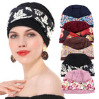 New Cross-Border Bohemian Style Printed Cross-Turban Hat, Elastic Head Wrap Hat, Hair Care Hat Jdt-505