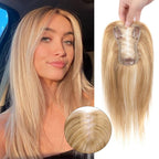 Hair Toppers for Women Real Human Hair Salt and Pepper Grey Human Hair Toppers 10 inch Dark Grey