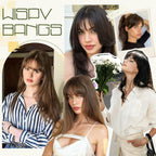 Clip in Bangs 100% Human Hair Toppers 360°3D Hair Pieces Clip On Air Bangs Extensions