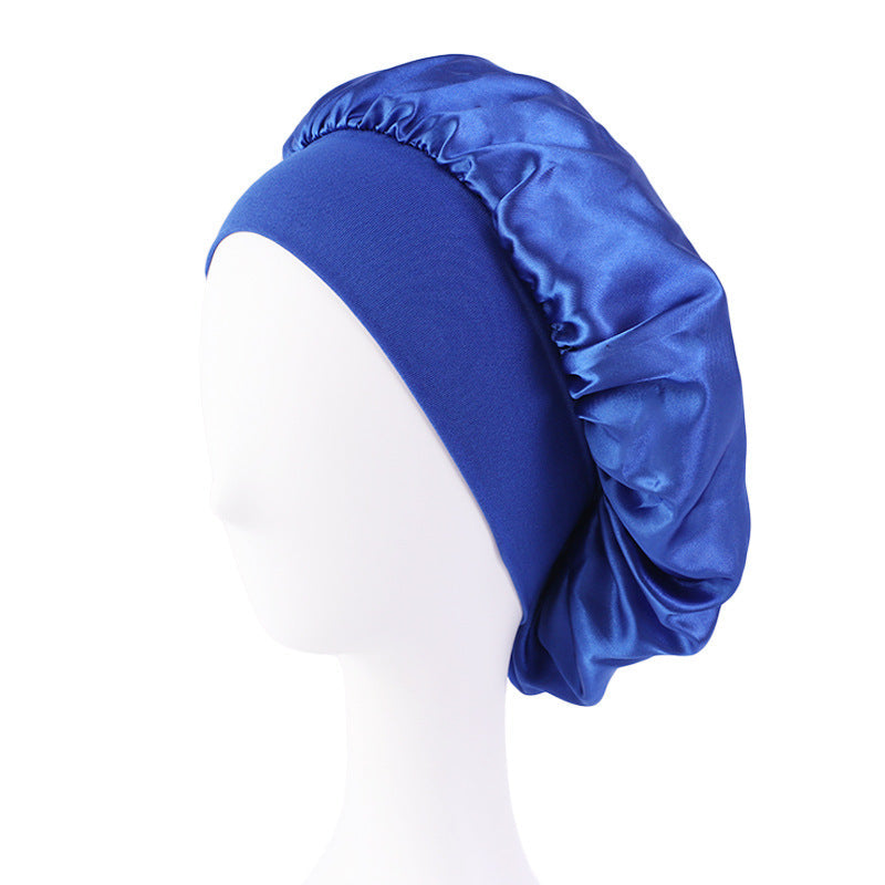 Satin Nightcap Wide-brimmed Hair Band Round Hat Tape Hat Beauty Salon Home Hat TJM-301