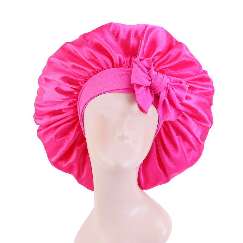 Oversized round hat elastic wide-brimmed ribbon colored nightcap headscarf hat cross-border e-commerce supply TJM-301-3