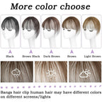 Clip in Bangs 100% Human Hair Toppers 360°3D Hair Pieces Clip On Air Bangs Extensions