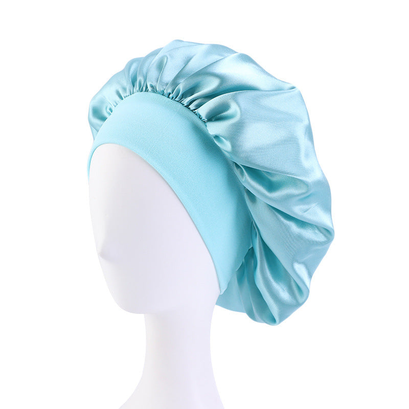 Satin Nightcap Wide-brimmed Hair Band Round Hat Tape Hat Beauty Salon Home Hat TJM-301