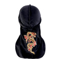 Autumn and Winter thickened gold velvet long tail pirate hat Chinese dragon hot stamping strap hip hop cloak DURAG