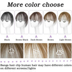 Clip in Bangs 100% Human Hair Toppers 360°3D Hair Pieces Clip On Air Bangs Extensions