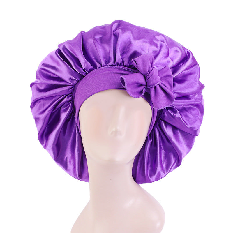 Oversized round hat elastic wide-brimmed ribbon colored nightcap headscarf hat cross-border e-commerce supply TJM-301-3