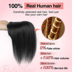 Human Hair Toppers for women 10 Inch Clip in Bangs 100％ Human Hair Toppers for Thinning Hair Cover Hair Pieces with Silk Base-Silver White