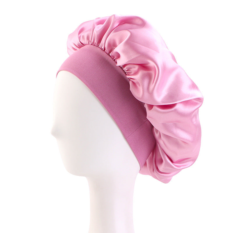 Satin Nightcap Wide-brimmed Hair Band Round Hat Tape Hat Beauty Salon Home Hat TJM-301