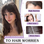 Clip in Bangs 100% Human Hair Toppers 360°3D Hair Pieces Clip On Air Bangs Extensions